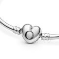Pandora Moments Heart Clasp Bangle. 