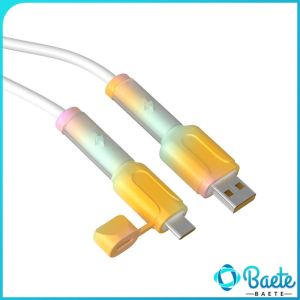 Baete Soft Silicone Cable Winder Protectors for Android USB to Type-C Charger Cable Accessories 1Set