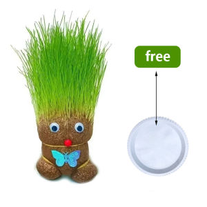 Best store Grass Head Room Decor Children Growing Grass Doll Toys Indoor Office Table Plant Decor