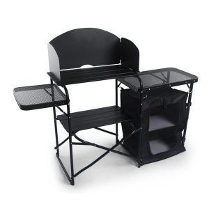 Multifunctional Movable Kitchen Aluminum Alloy Folding Table with Storage Drawer for Outdoor Picnic