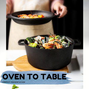 Viocky 2 in 1 dual-purpose wok grill skillet Cast iron pan thickened non-stick cooker