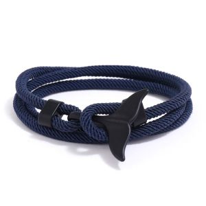 RGFV Unique Personality Birthday Gift Couple Niche Design Whale Tail Trendy Braided Rope Bracelet Fashion Jewelry Men Bracelet Korean Style Hand Strap