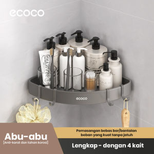 ECOCO Corner Shelf Alumunium - Rak segitiga kamar mandi untuk shower gel rak sampo toilet bebas pelubang rak segitiga sudut kamar mandi