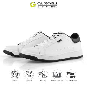 GVL Geovelli G3146 White Black | Sepatu Sneakers Putih Sneakers Casual Sport Sekolah Pria Geovelli