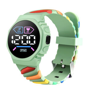 2024 New LED Electronic Watch Middle School Student Creative Outdoor Sports round Childrens Electronic Watch in Stock