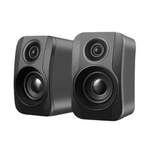 USB Wired Wood Grain Speakers Bass Stereo Subwoofer Sound Box AUX Input Computer Speakers For Desktop PC Computer Notebook