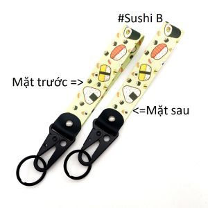 Móc chìa khóa vải 19x2.5cm in hình mặt biển nhật bản độc đáo