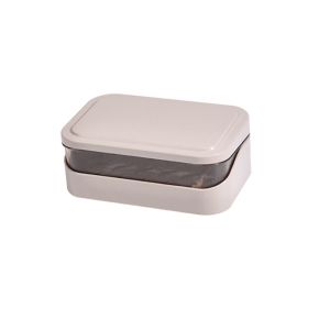 SUNSHINEQ 1Pcs Portable Double Layer Dustproof With Lid Sponge Plate Soap Container Soap Box Soap Case Soap Dish