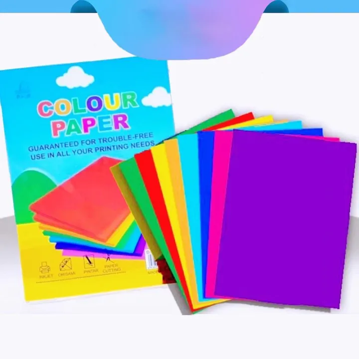 A4 COLOR PAPER 100 sheets 10 colors mix (210X297mm) Assorted color Art ...