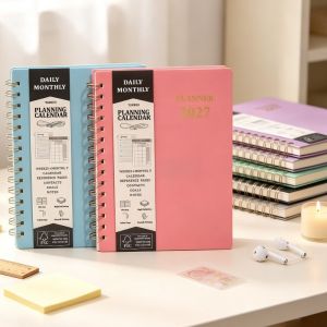 EDHO5 A5 2027 Yearly Planner Notebook Thick Paper Efficiency Schedule Notebook Durable 365 Days Diary Plan A5 Agenda Planning Notebook School Office Supplies