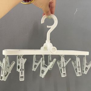 Tidy House Plastic Foldable Hanger 12 Clips Socks Towel Undergarment Drying Rack Multifunctional Hanger