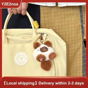 【Y2E2noa】 Kawaii Soft Stuffed Animal Little Cat Toys Keychain Plush Doll Bag Car Pendant Keyring Trinket Kids Birthyday Gift