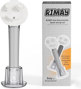 RIMAY Smile-Face Dish Wand Handle for Scrub Daddy Sponge - Soap Dispensing Cleaning Dishwand Scrub Handle Set with Holder (No Sponge Included)