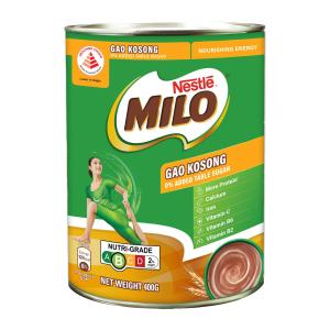 Milo Gao Kosong Zero Added Table Sugar Chocolate Malt Powder With Milk (400G Tin)