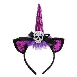 ที่คาดผมธีมเทศกาลคริสต์มาสอุปกรณ์ตกแต่งยางรัดผมปาร์ตี้ยูนิคอร์น