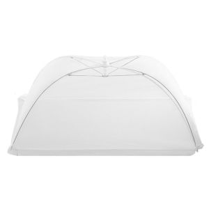 MNTT Lace Fabric Mesh Food Cover Umbrella Shape Foldable Mesh Food Net Food Lid White Mesh Dish Tent Kitchen