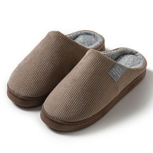 Free Shipping New Winter Corduroy Cotton Slippers Thickened For Couples With Non-Slip Soles Suitable For Indoor And Outdoor Use Providing Warmth And Comfort