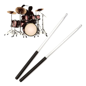 1 Pairs 5A Aluminium Alloy Drum Sticks Simple Metal Drumstick Nonslip Exercise Drumsticks for Adults Kids and Beginners