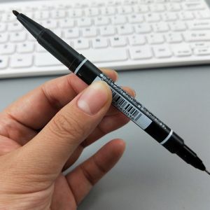 10 pcs 0.5mm/1.0mm Double Head Black Ink Marker School Office Quick-Drying Hook Line Pen Red/Blue/Black Color Dual Tip Marker