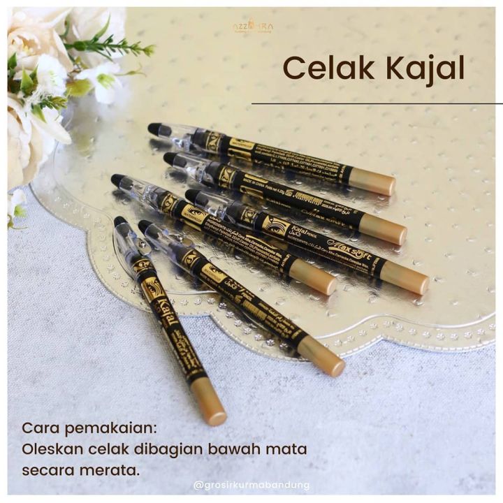 Celak Kajal Pensil WATERPROOF Warna Hitam | Celak PENSIL Mata Arab KOHL ada Serutan | Menajamkan Mata Original