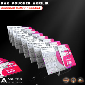TEMPAT DUDUKAN RAK VOUCHER 15 SLOT LEBAR 3.5CM AKRILIK