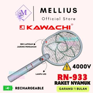 Raket Nyamuk Listrik 2 in 1 Premium Kawachi RN-933 Dengan Senter LED Mosquito Racket Tenaga Super Kuat Rechargeable Battery Basmi Nyamuk Penyebab Demam Berdarah Bunuh Perangkap Jebakan Lalat dan Serangga Kecil Lainnya Laz Mellius Store COD