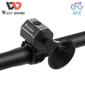 WEST BIKING 376 Bel Klakson Sepeda Motor E Bike Electric Bell Horn Usb  YP0701376 Loud Bike Electric Horn USB Charging Mini Bicycle Bell For Road Bike MTB Cycling Bell 90db Safety Bike Accessories