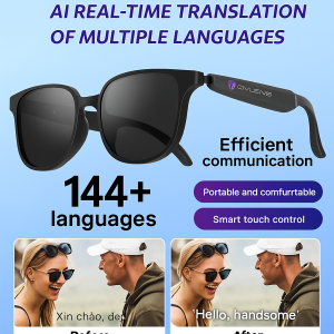 Multi-language real-time AI translation glasses Wireless Bluetooth Glasses Real-Time Simultaneous Interpretation Headset AI翻译眼镜