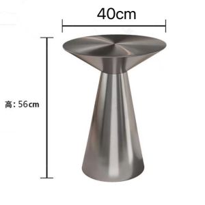 UrbanSpace SG- New Italian Style Stainless Steel Black Titanium Small Coffee Table Modern Simple Small Apartment Light Luxury Corner Table Round Table Sofa Side Table
