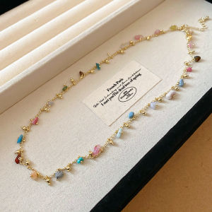 สร้อยคอจี้อัญมณีธรรมชาติวันหยุดสุดน่ารักเครื่องประดับแฟชั่น