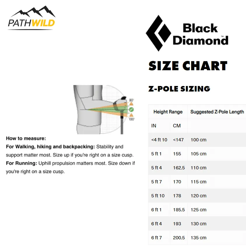 Black Diamond Trekking Pole Size Chart Walking Poles Black Diamond - Main Image