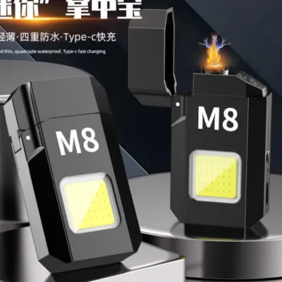 LED cob ไฟแช็คไฟฟ้า ไฟแช็ค ไฟฉายแรงสูงในตัว ชาร์จ USB กันน้ำ กันลม ป้องกันการตก lighter