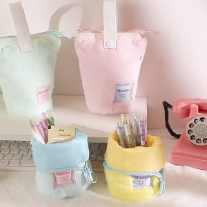 Sang trọng Túi đựng bút chì Pouch Khay đựng đồ để bàn bút chì trường hợp với tay cầm có thể tháo rời túi văn phòng phẩm Túi trang điểm Túi đựng bút chì trường hợp