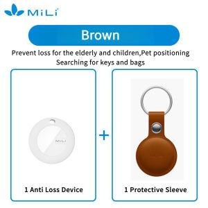 Mili mitag item Finder กระเป๋ากุญแจติดตามกระเป๋าบลูทูธแบบพกพาพร้อมพวงกุญแจหนัง ZZM Trading