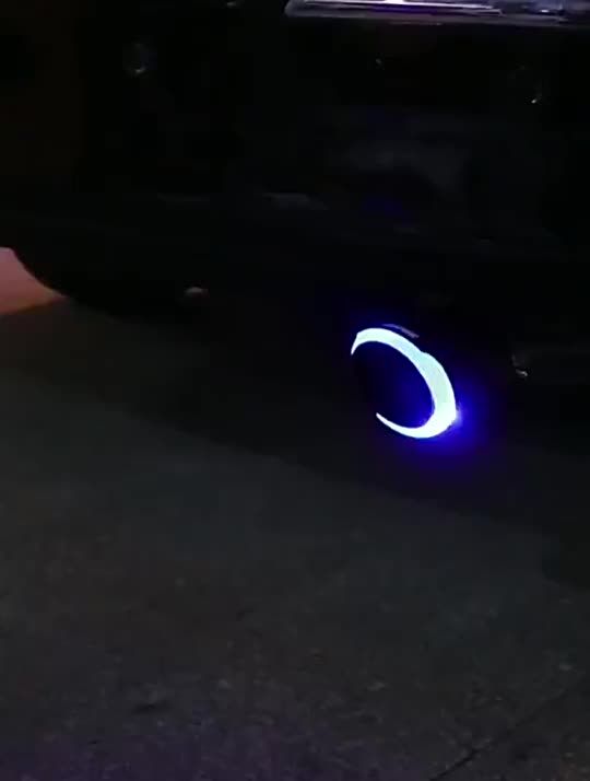 New LED Light Exhaust Muffler Firebreathing Tail Throat 63mm Carbon