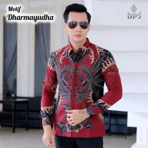 BATIK PUTRA JAWA Motif DHARMAYUDHA Kemeja Batik Pria Slimfit Premium Bahan Katun Lapis Furing
