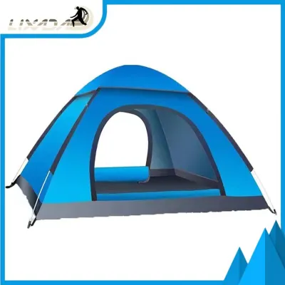 LIXADA Camping Tent 3 To 4 Person Family Tent Automatic Stable Structure for Fishing