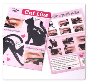 DORISNA 2pcs/set Cat Line Eyeliner Stencils Black Professional Eye Makeup Tool Eye Template Shaper Model Easy To Make Up Eyeliner Card