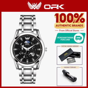 OPK resmi asli autentik jam tangan pria dewasa 2025 tahan air modis kalender kasual bercahaya merek mewah baru tali jam baja tahan karat kado untuk pacar cowok