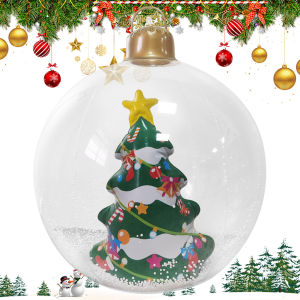 Christmas Luminous Inflatable Decorative Ball with Lights Large PVC Decorated Ball Ornaments for Xmas Porch Lawn Yard Holiday