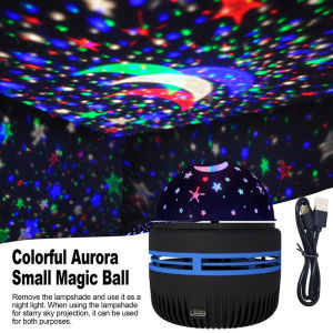 Star Light Projector USB Powered Rotating Magic Ball Lamp for Car Interior KTV Bar Disco
