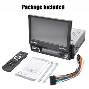 ESSGOO 7 inch HD 1 Din Car Stereo Carplay Android Auto Telescopic Touch Screen MP5 Player Support Mirror Link USB/AUX/TF/BT/Online Map FM Radio