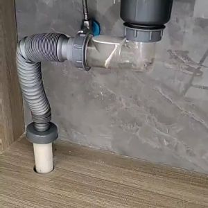 Kitchen Sink Wash Basin Drainage Pipe Kit Universal Curved Drain Joint Durable Downpipe Fitting