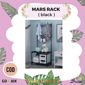 MARS RACK STAND HANGER/RAK SINGLE 2 LAYER / RAK GANTUNGAN SERBAGUNA RODA/RAK GANTUNG ADA RODA SHENAR
