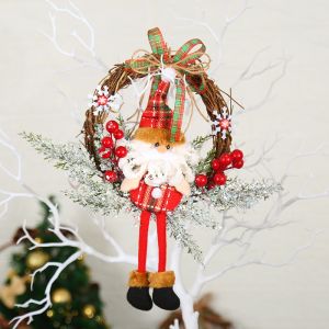 [LOCAL SELLER]Christmas Wreath Artificial Pinecone Red Berry Garland Hanging Ornaments Front Door Wall Xmas Decorations