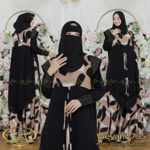 Set Dress/Set Gamis Syari+Hijab Model Hudie Kode WEYANI Bahan Ceruty Babydoll By Ory AjeZas Collect