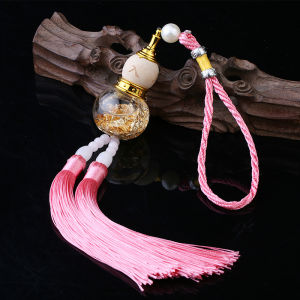 Follow Get New[Beautiful SS] จี้ทรงน้ำเต้าฟอยล์สีทองประดับขวดแก้วประดับภายในรถจี้ทรงน้ำเต้าสองชั้น