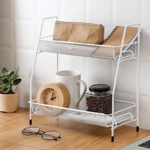 ATRIZ Rak Penyimpanan 2 Susun Meja Dapur Kamar Mandi Multifungsi Bahan Besi