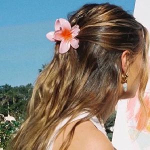 MEICI Small Egg Flower Hair Claw Gradient Color Hair Accessories Flower Hair Crab Clip Lovely Hair Clip Mini Hair Claw Women