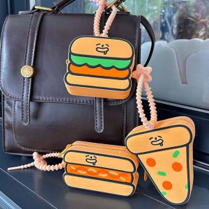 CRNGW Portable Hamburger Coin Purse Waterproof Key Ring Keychian Earphone Bag Shopping Pendant Green Frog Storage Bag Women